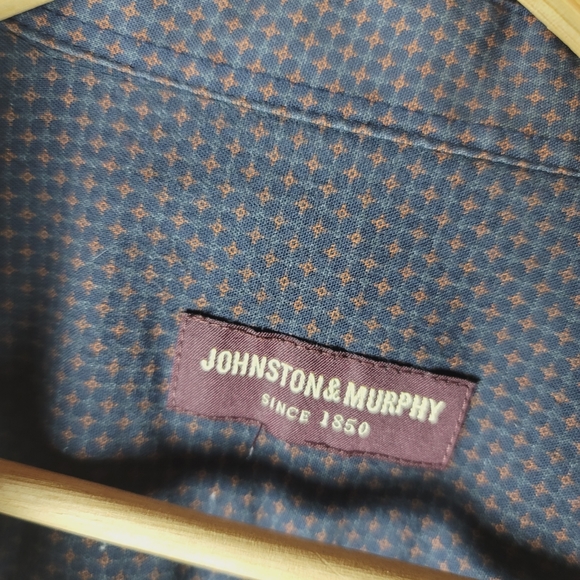 Johnston & Murphy 100% Cotton Blue Button Up - Picture 5 of 9